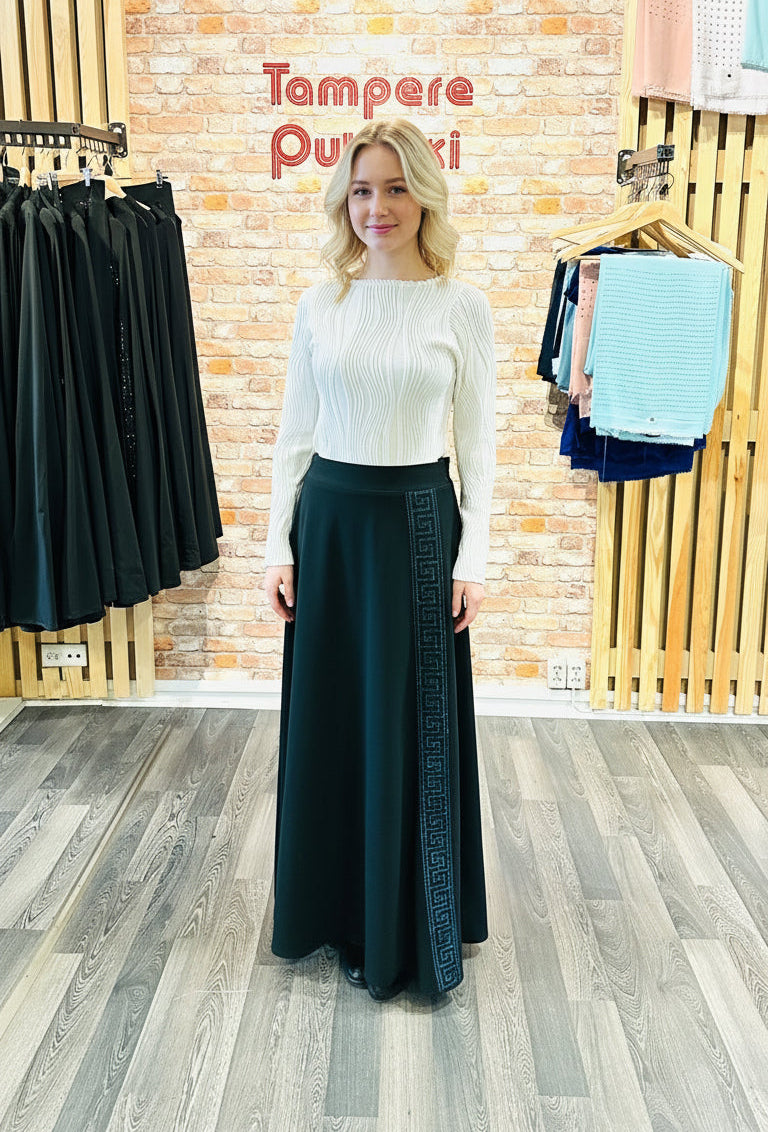 Kellohame “mekko” Turqoosi Satenkaari kivi