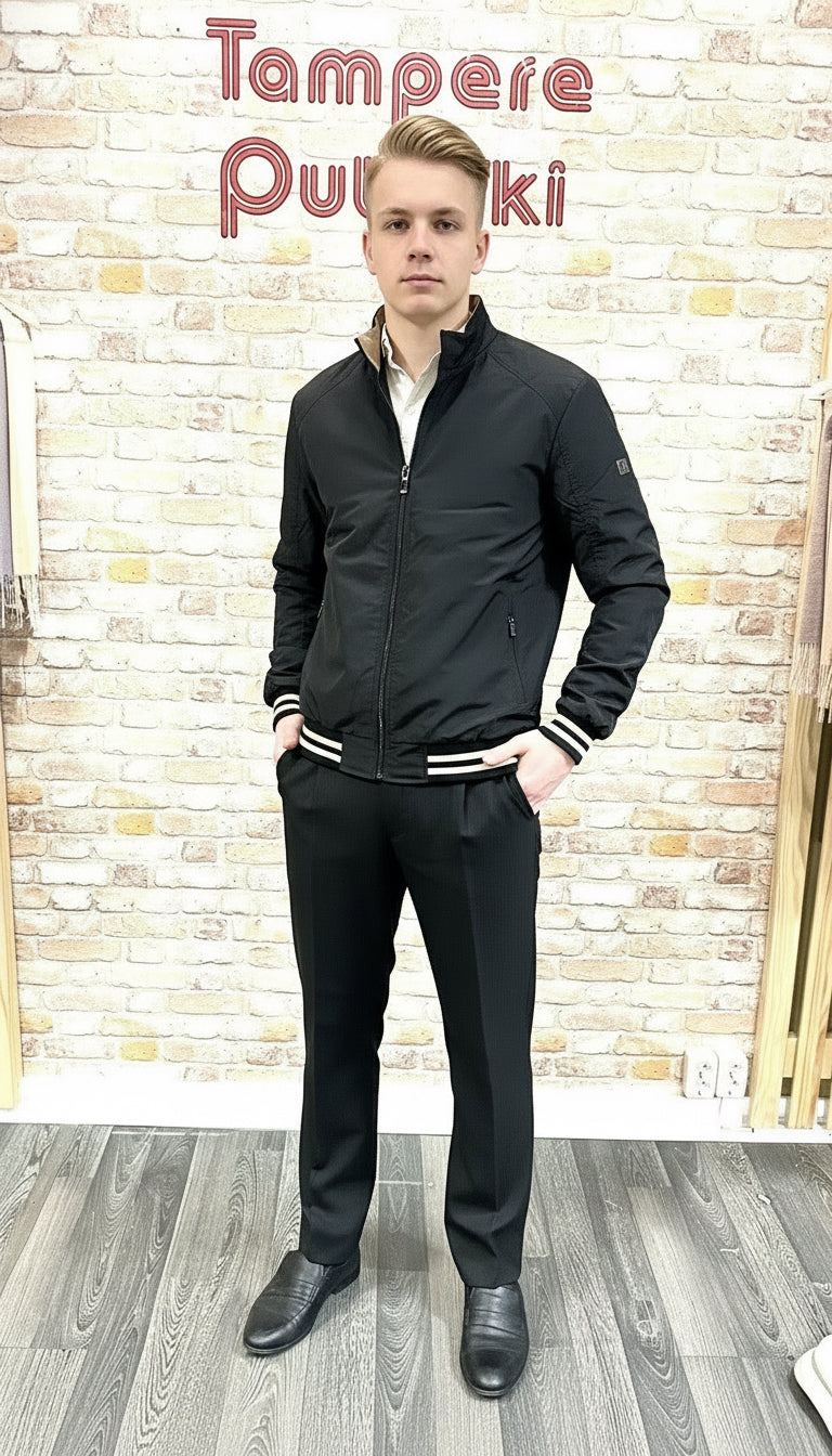 Dubla väri takki musta